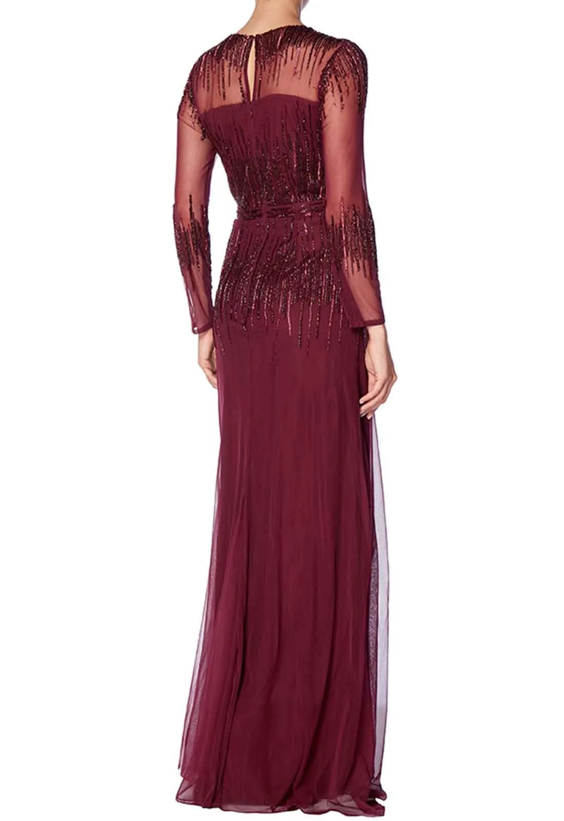 Raishma Burgundy Laurel Evening Dress-30783
