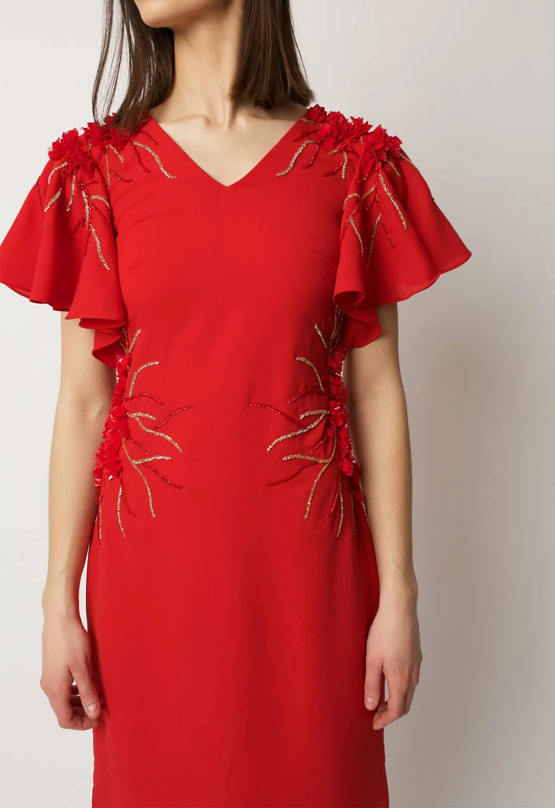 Raishma Red Malia Midi Dress-84059