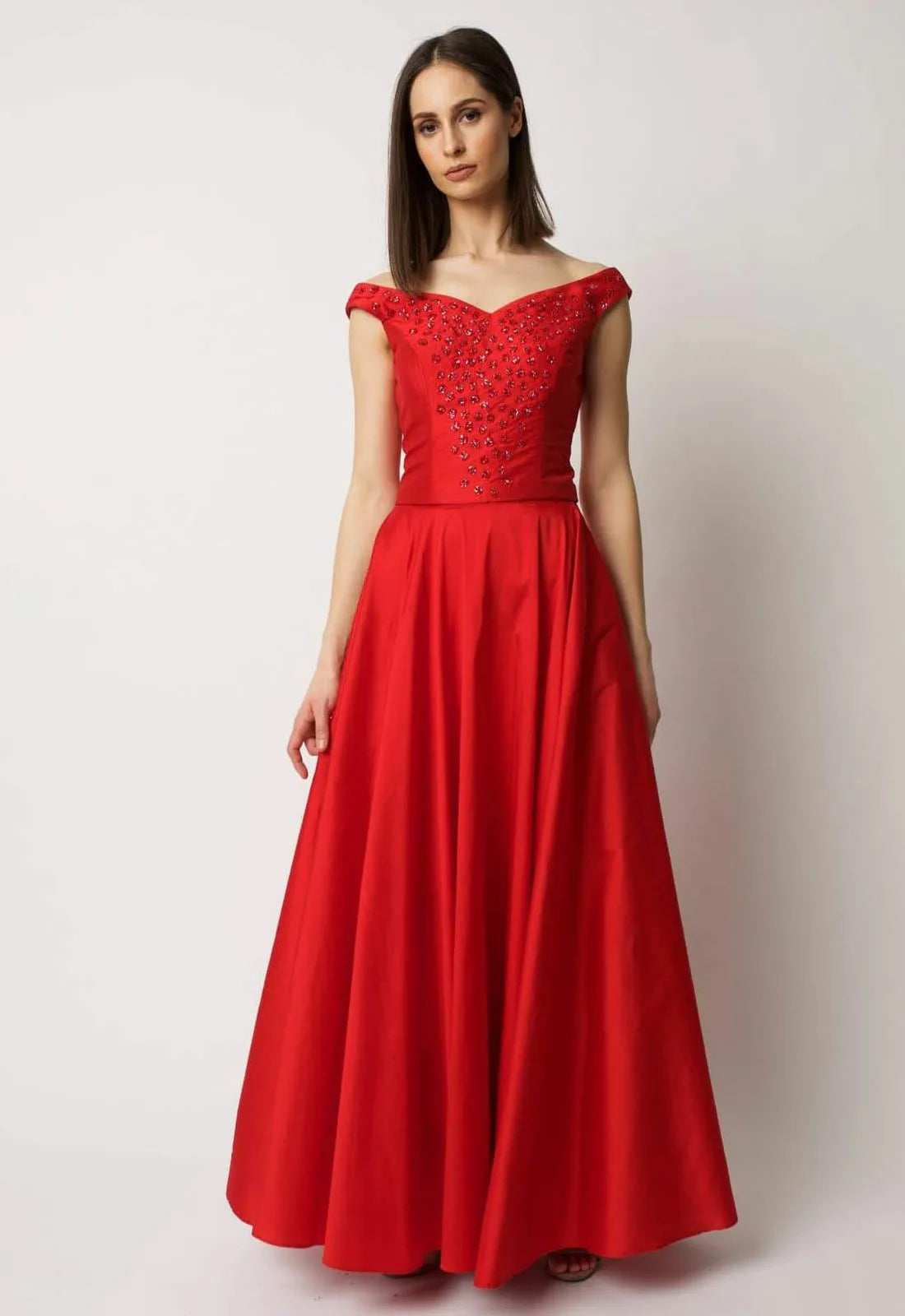 Raishma Couture Red Taffeta Top-98905