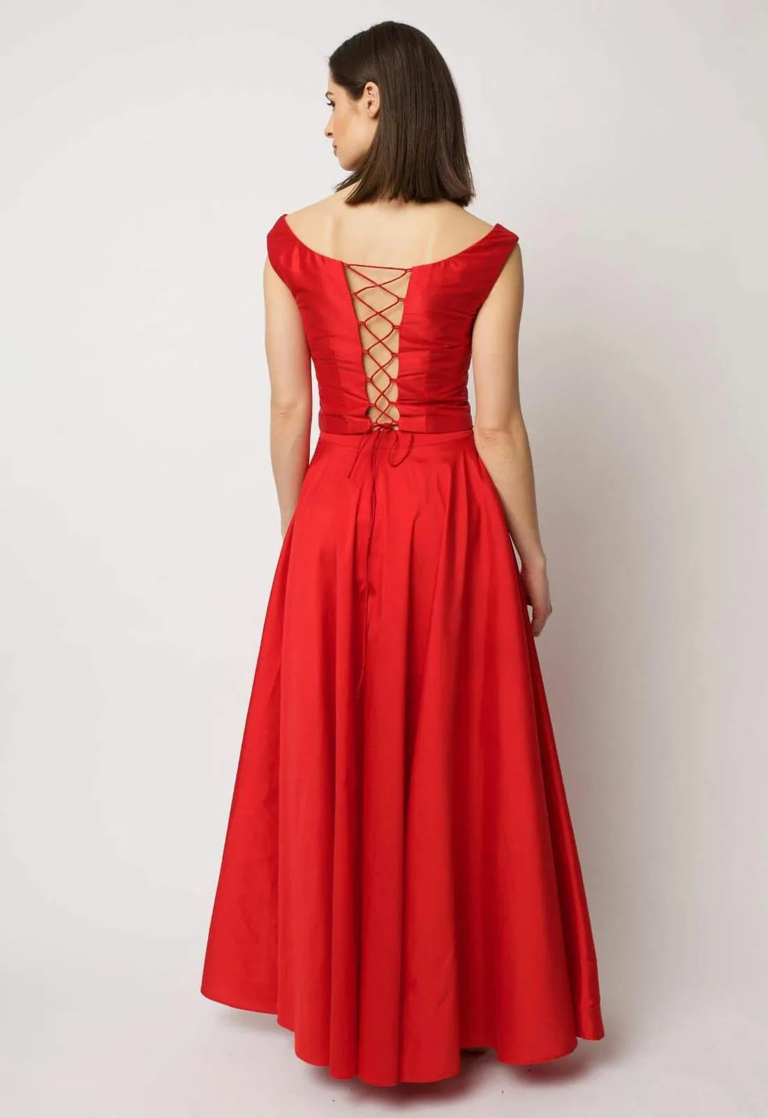 Raishma Couture Red Taffeta Skirt-98897