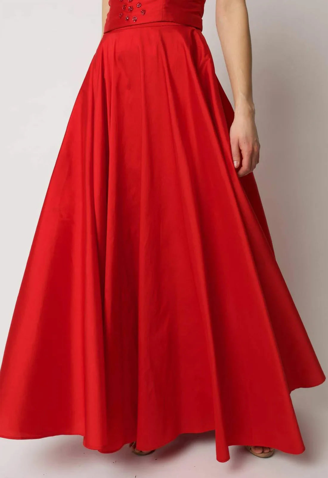 Raishma Couture Red Taffeta Skirt-98896