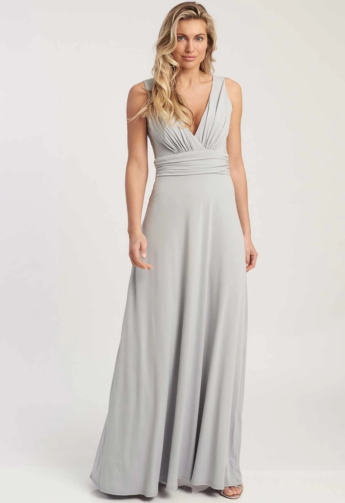 Revie London Liana Grey Maxi Grecian Dress