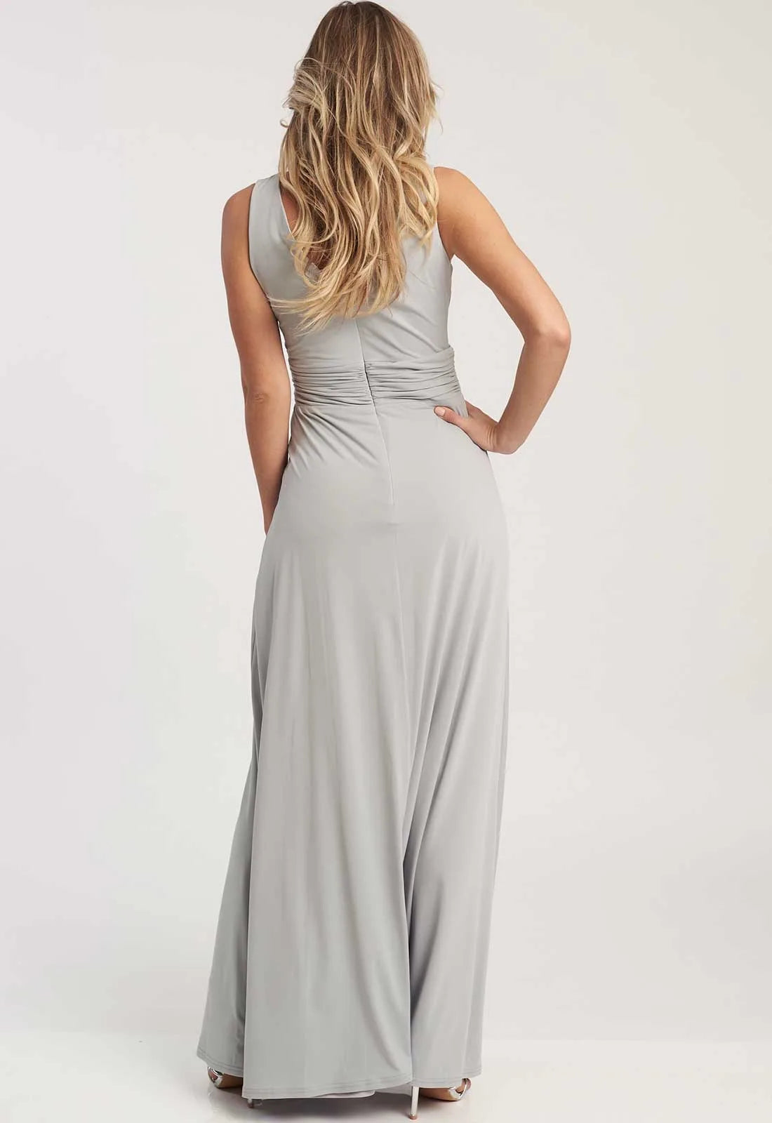 Revie London Liana Grey Maxi Grecian Dress-42578