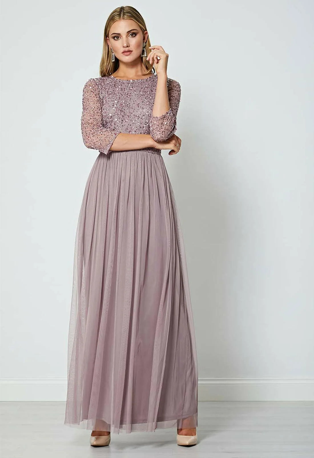 ANGELEYE Lavender Clara Sequin Maxi Dress-64151