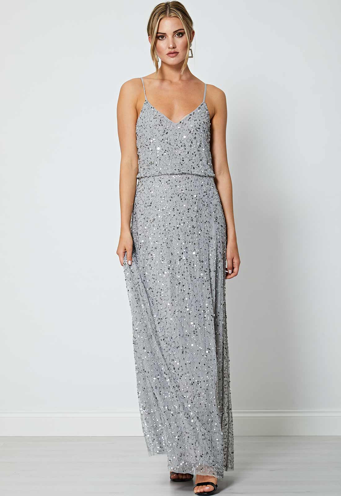 ANGELEYE Silver Lucy Embellished Maxi Dress-73686