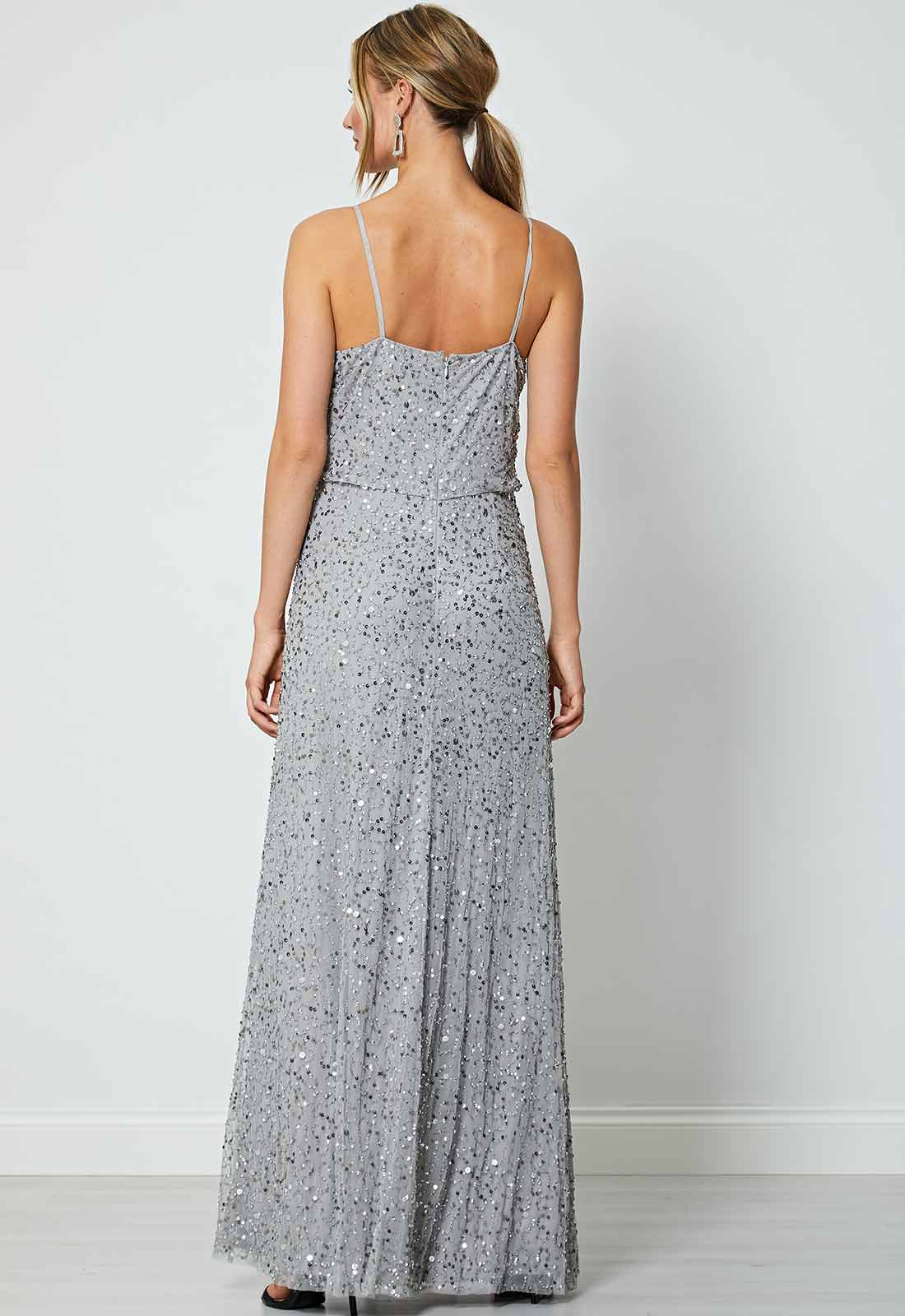 ANGELEYE Silver Lucy Embellished Maxi Dress-73689