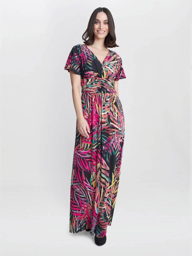 Gina Bacconi Multi Felicity Jersey Maxi Dress