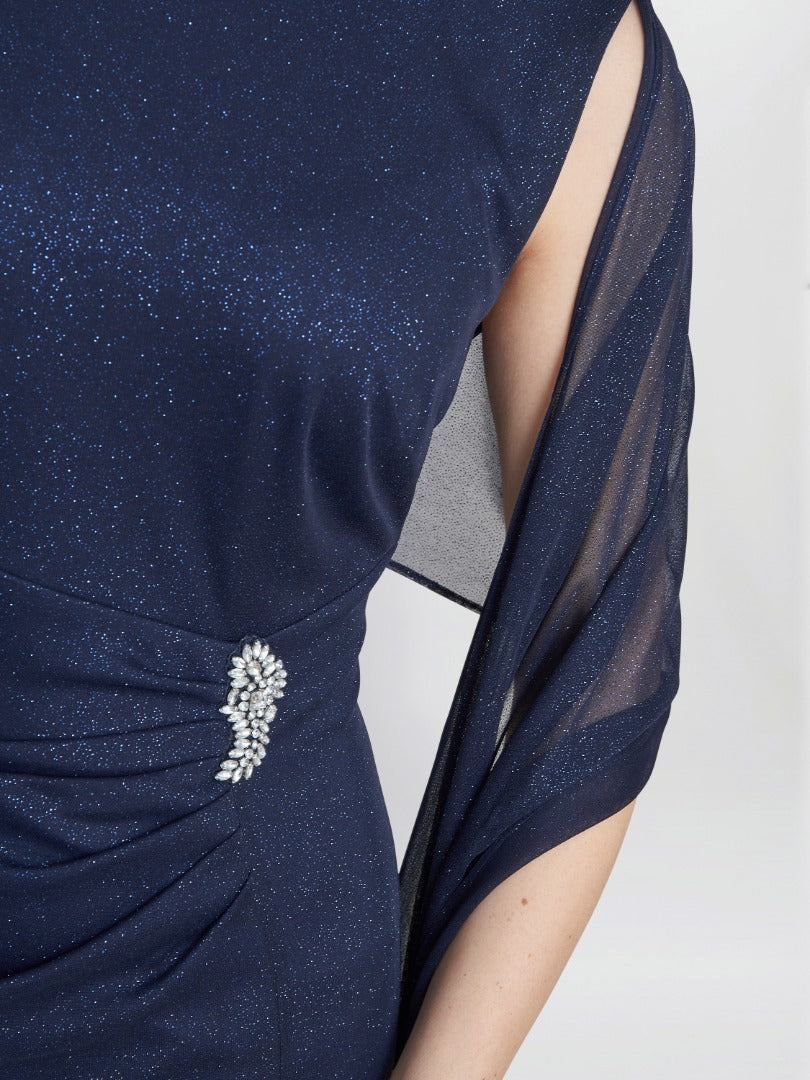 Gina Bacconi Alicia Maxi Dress With Embellishment And Matching Shawl