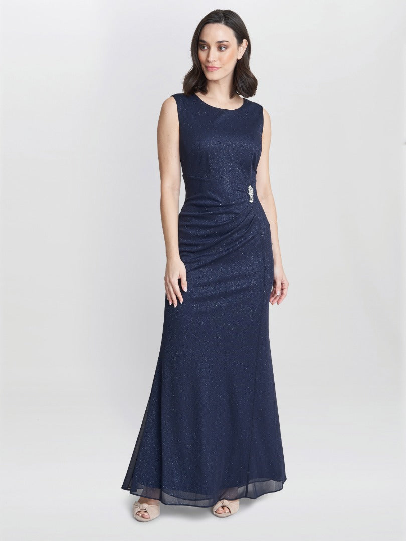 Gina Bacconi Alicia Maxi Dress With Embellishment And Matching Shawl