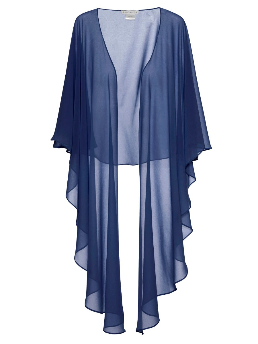 Gina Bacconi Navy Chiffon Shawl