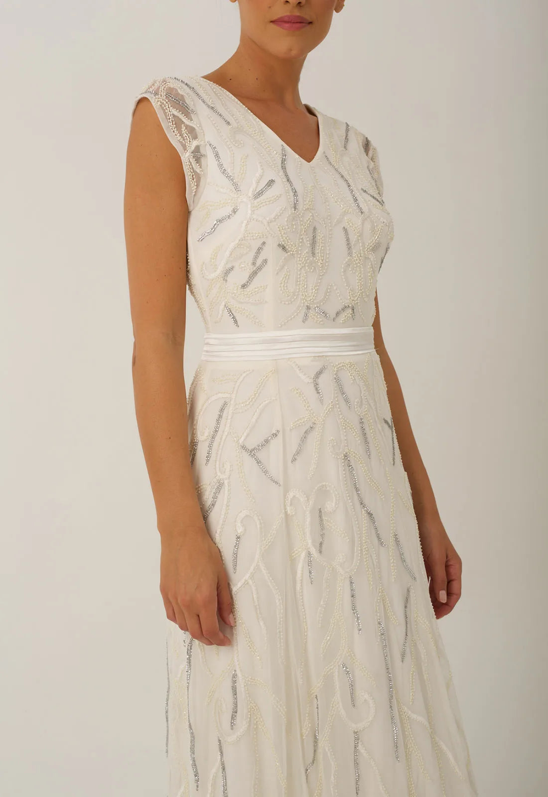 Raishma White Sequin Eden Maxi Gown-58322