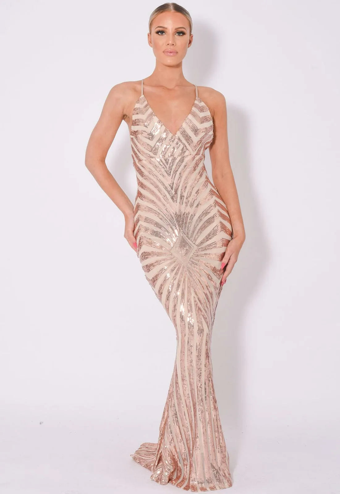 NAZZ Collection Rose Gold Timeless Maxi Dress