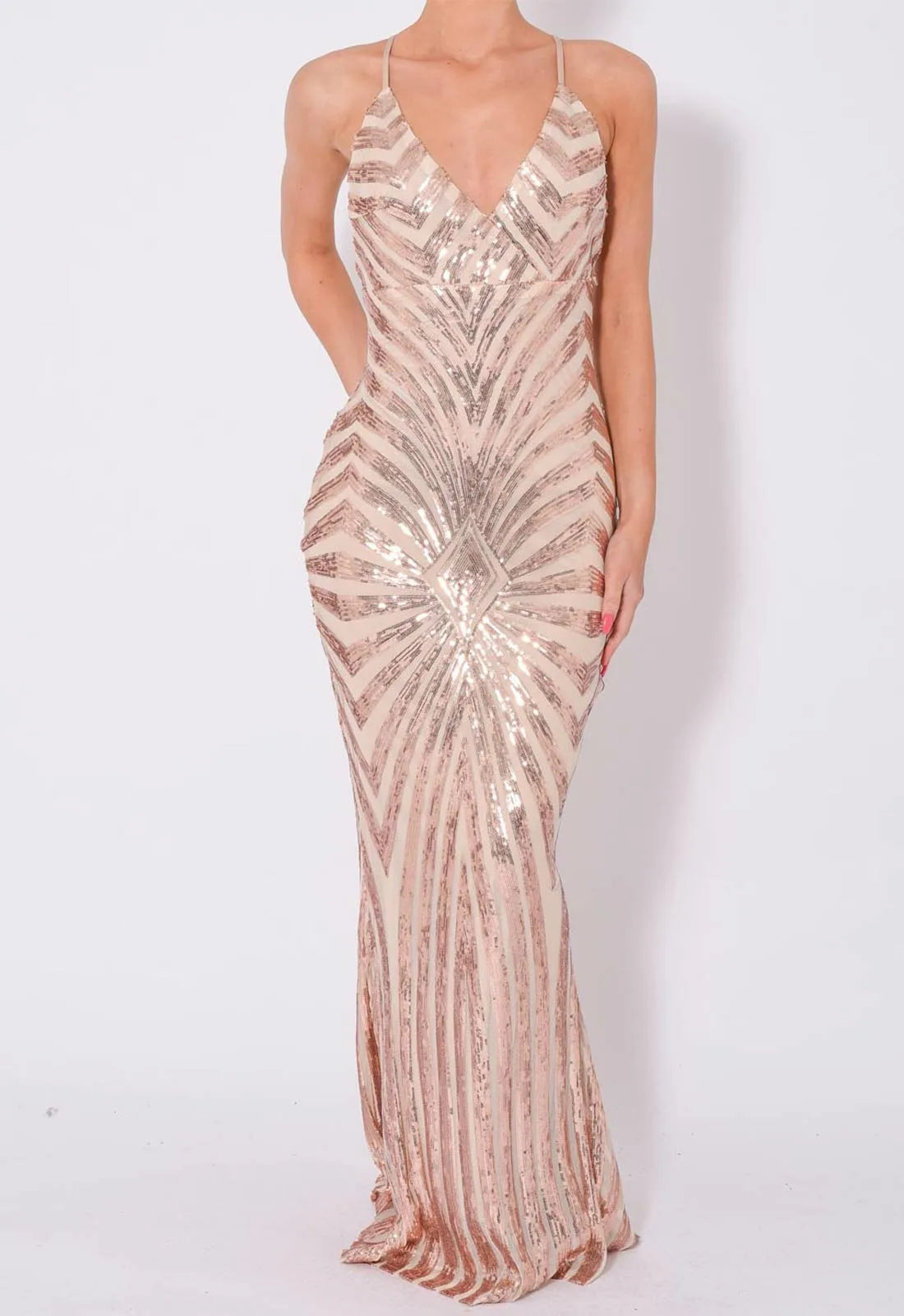 NAZZ Collection Rose Gold Timeless Maxi Dress-84532