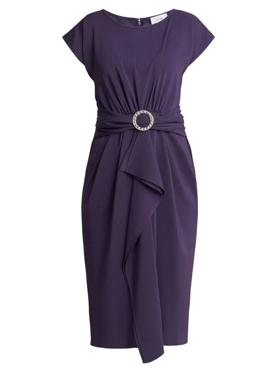 Gina Bacconi Pelia Crepe Dress With Satin Lining