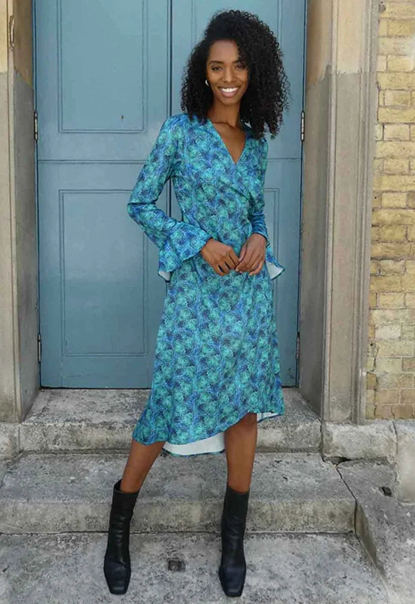 Raishma Couture Blue Zofia Print Dress